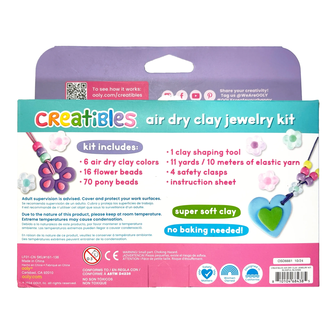 Creatibles Air Dry Clay Jewelry Kit (Blissful Bloom)