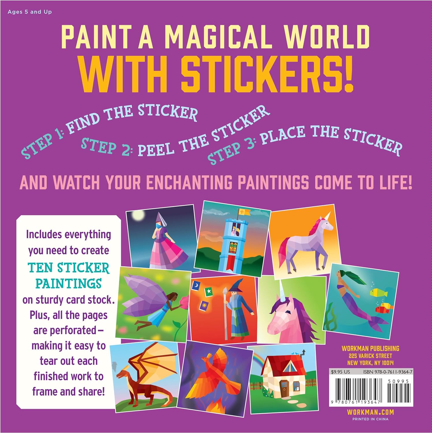 Paint By Sticker: Unicorns & Magic
