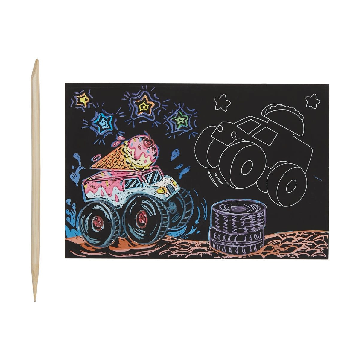 Mini Scratch & Scribble Art Kit: Cutie Monster Truck