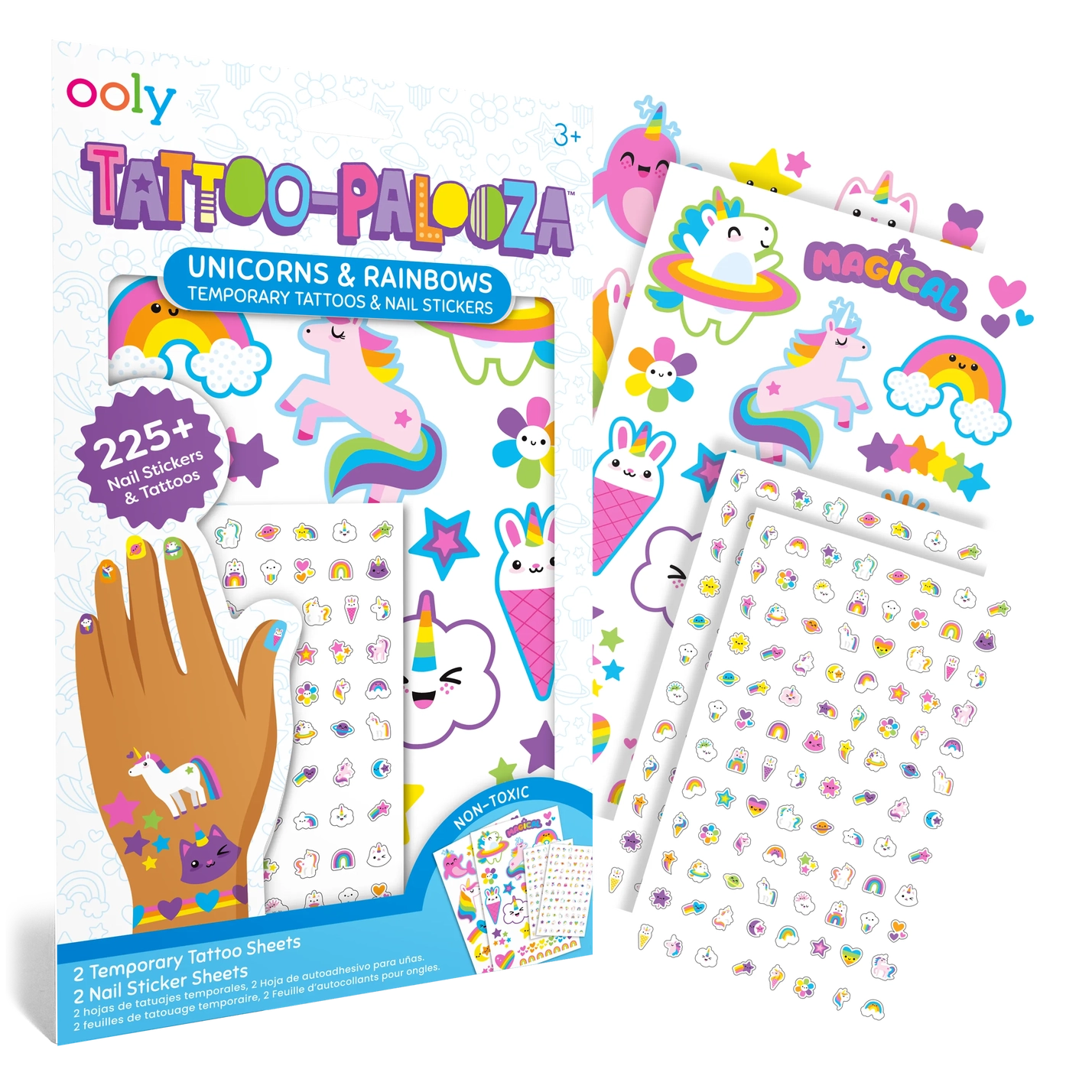 Tattoo Palooza: Temporary Tattoos + Nail Stickers (Unicorns)
