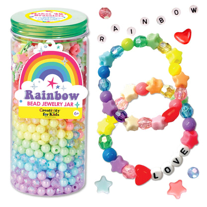 Bead Jewelry Jar: Rainbow