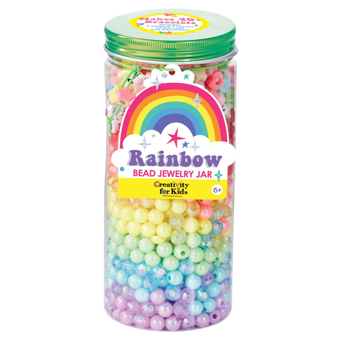 Bead Jewelry Jar: Rainbow