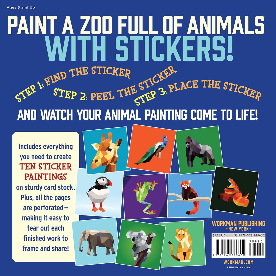 Paint By Sticker: Zoo Animals