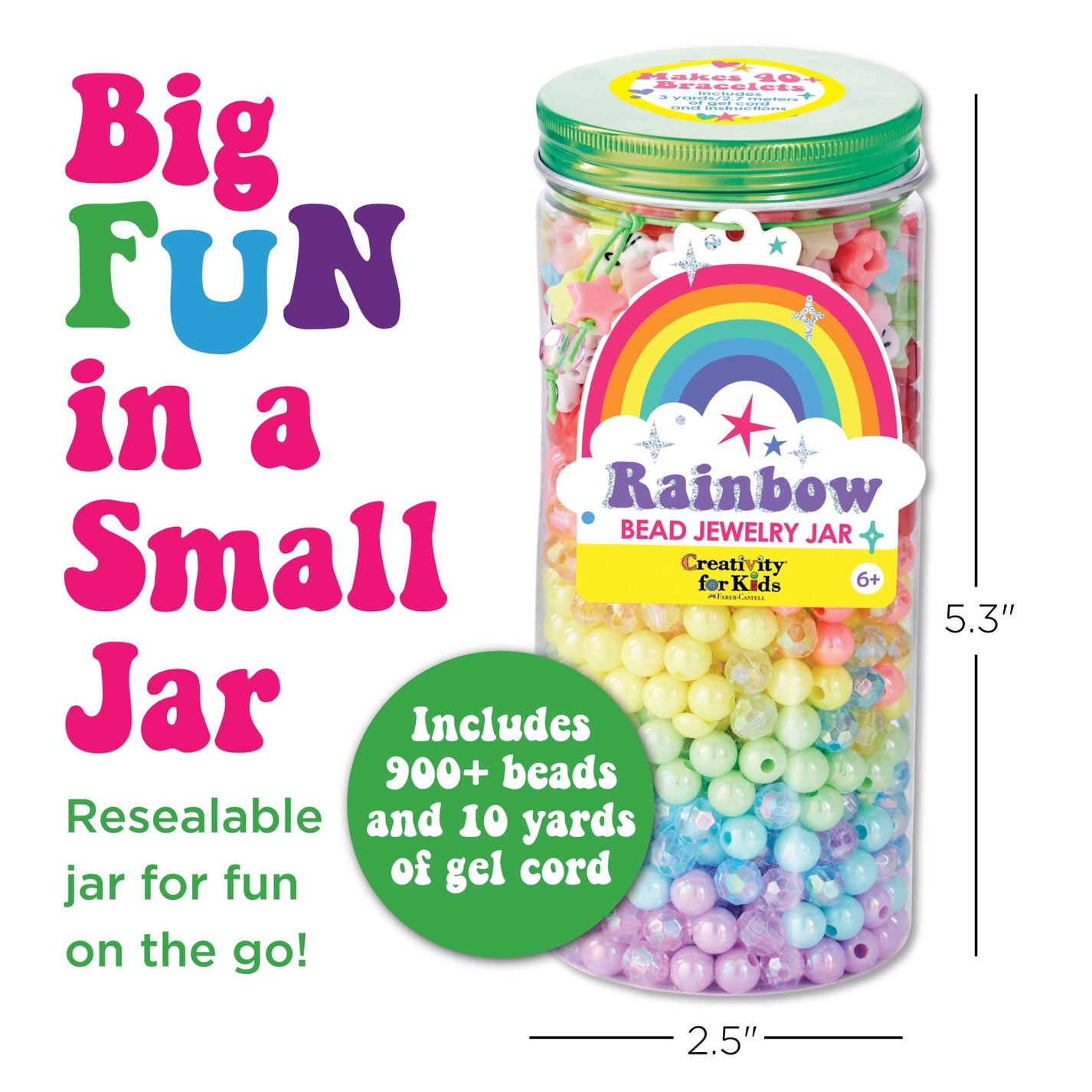 Bead Jewelry Jar: Rainbow