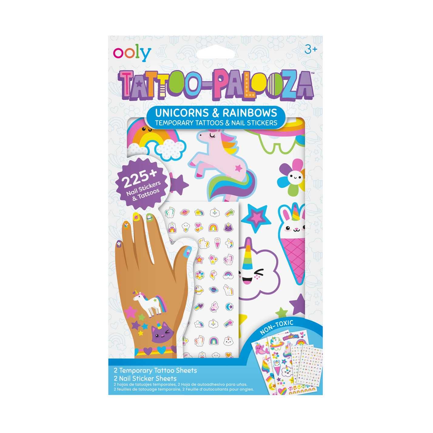 Tattoo Palooza: Temporary Tattoos + Nail Stickers (Unicorns)