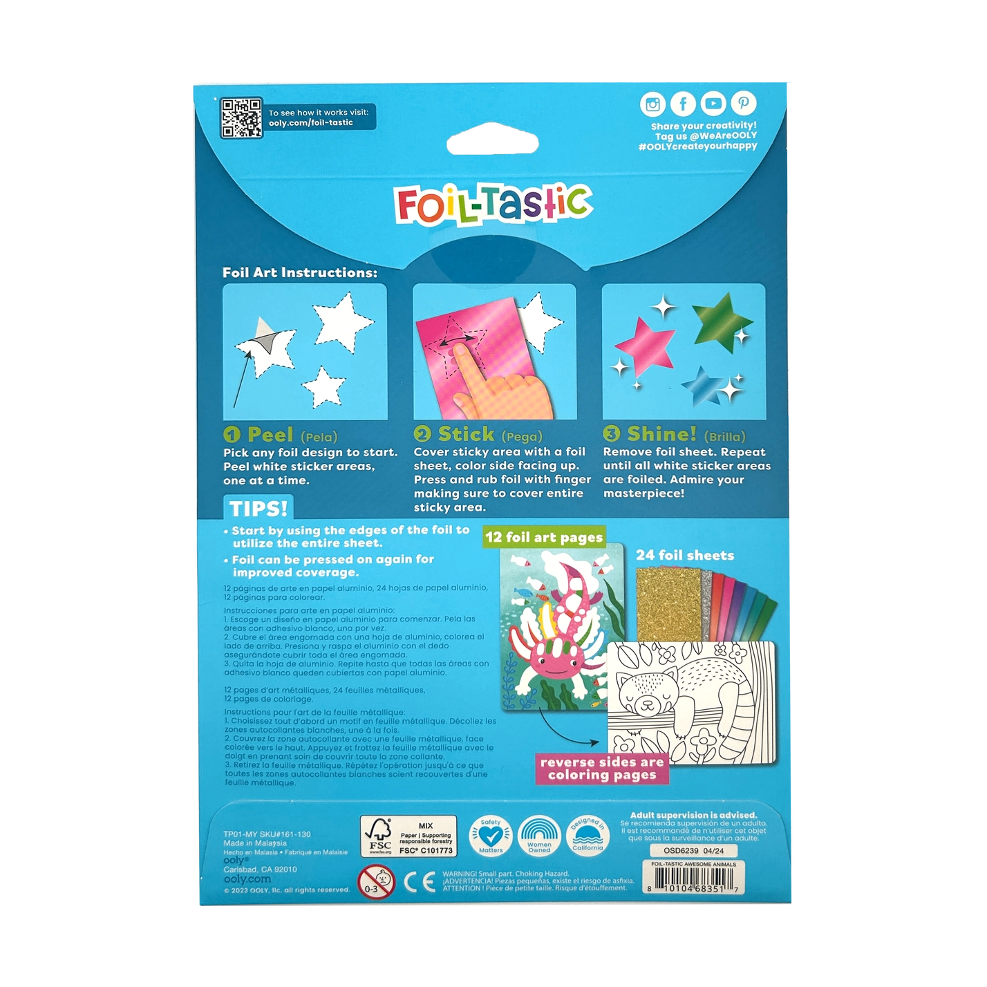 Foil-Tastic Foil Art Kit: Awesome Animals